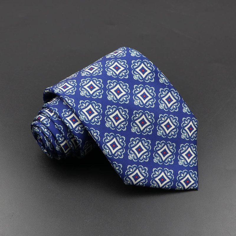 Men's Fashion Silk Tie 7.5cm Soft Novelty Necktie Blue Green Orange Color Ties For Men Dot Floral Bowtie Wedding Business Gift - Image 44