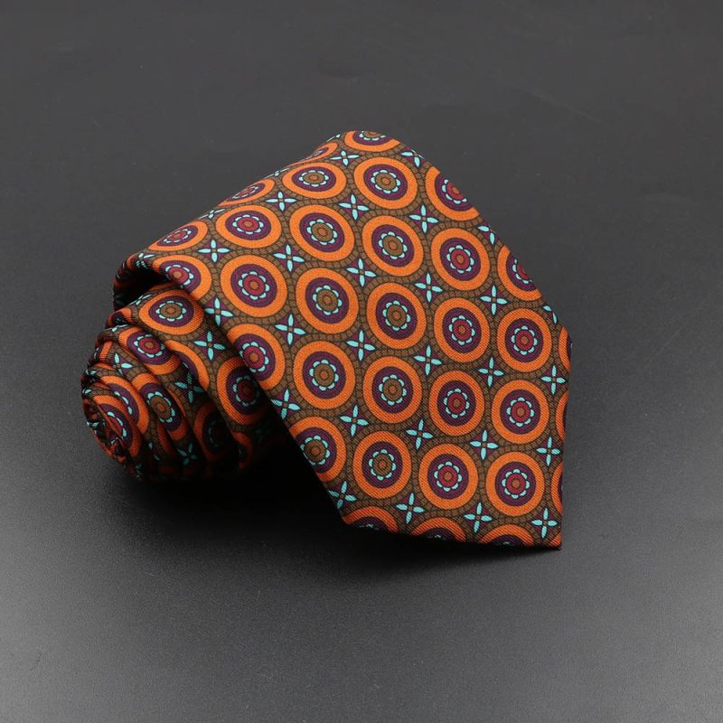 Men's Fashion Silk Tie 7.5cm Soft Novelty Necktie Blue Green Orange Color Ties For Men Dot Floral Bowtie Wedding Business Gift - Image 46