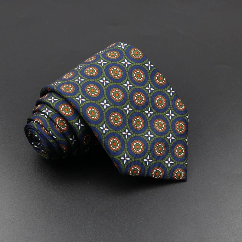 Men's Fashion Silk Tie 7.5cm Soft Novelty Necktie Blue Green Orange Color Ties For Men Dot Floral Bowtie Wedding Business Gift - Image 47