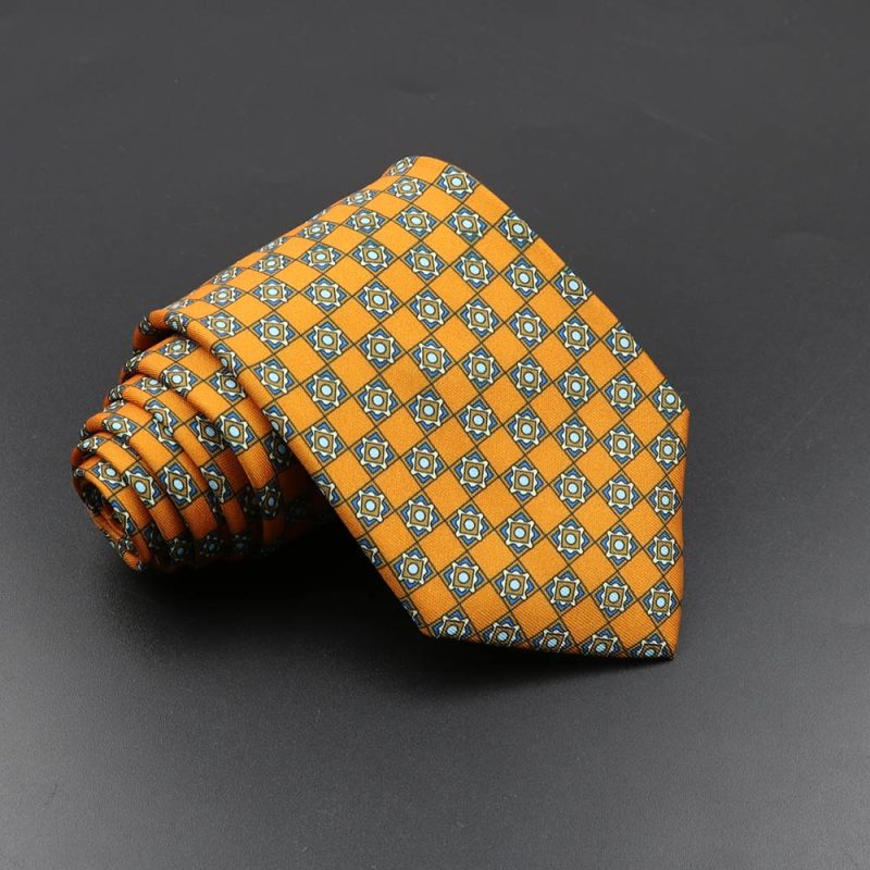 Men's Fashion Silk Tie 7.5cm Soft Novelty Necktie Blue Green Orange Color Ties For Men Dot Floral Bowtie Wedding Business Gift - Image 68