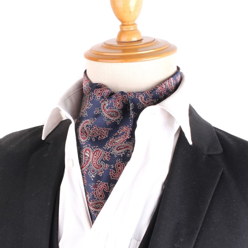 Jacquard Floral Paisley Cashew Tie Wedding Formal Cravat Ascot Scrunch Self British Gentleman Polyester Neck Tie For Men Luxury - Image 2
