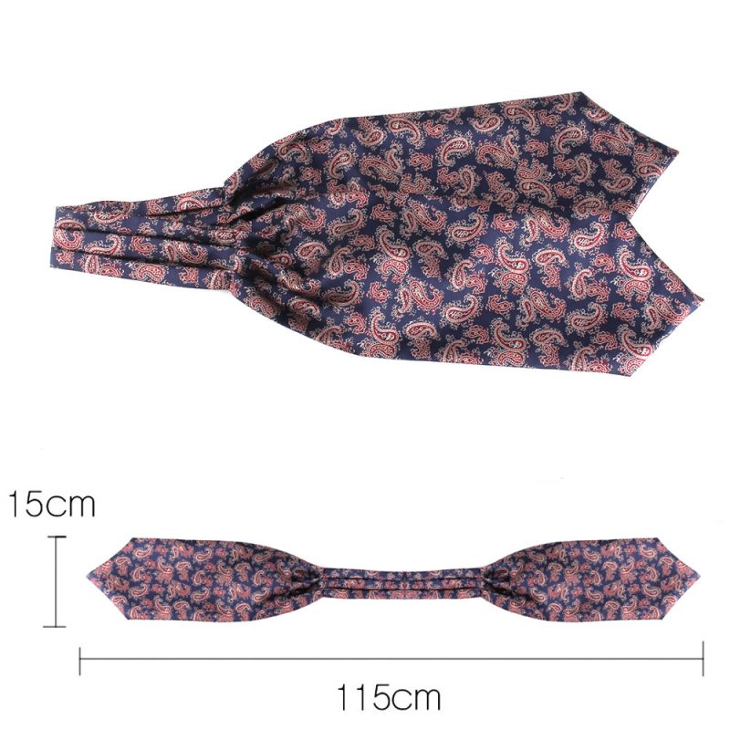 Jacquard Floral Paisley Cashew Tie Wedding Formal Cravat Ascot Scrunch Self British Gentleman Polyester Neck Tie For Men Luxury - Image 4