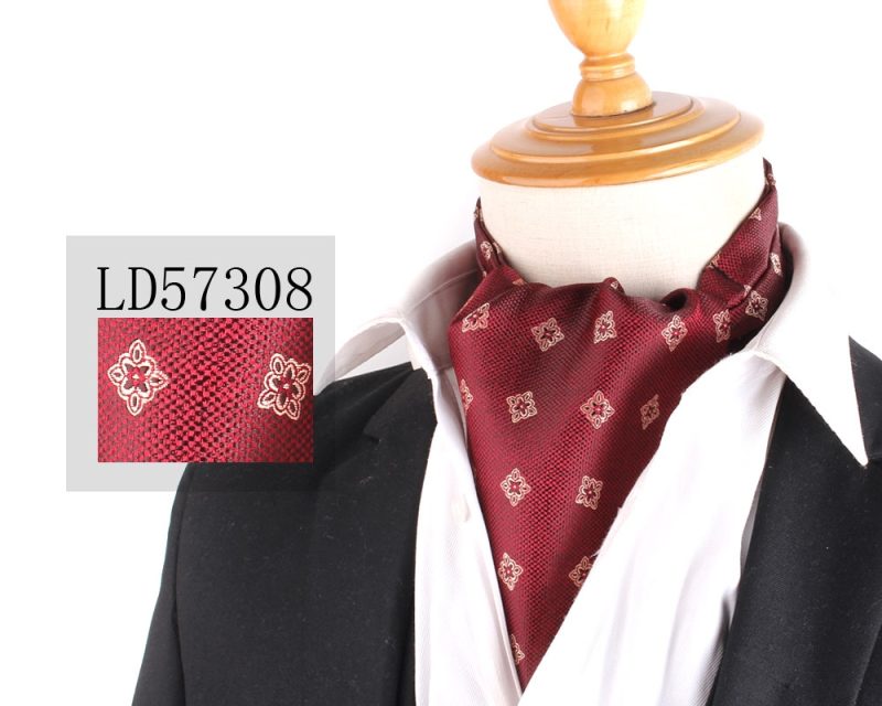 Jacquard Floral Paisley Cashew Tie Wedding Formal Cravat Ascot Scrunch Self British Gentleman Polyester Neck Tie For Men Luxury - Image 7