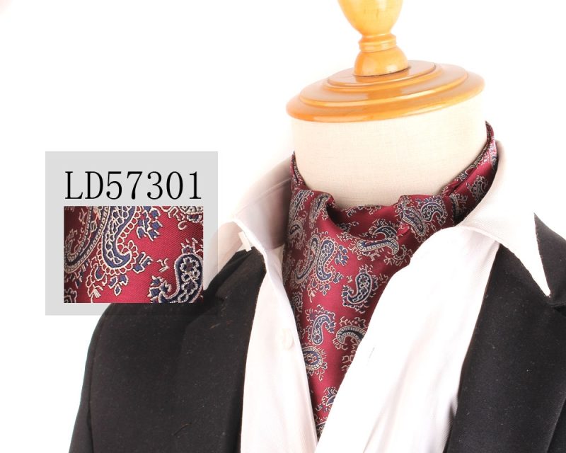 Jacquard Floral Paisley Cashew Tie Wedding Formal Cravat Ascot Scrunch Self British Gentleman Polyester Neck Tie For Men Luxury - Image 8