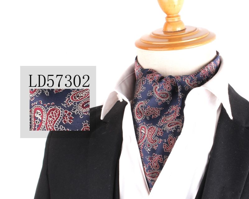 Jacquard Floral Paisley Cashew Tie Wedding Formal Cravat Ascot Scrunch Self British Gentleman Polyester Neck Tie For Men Luxury - Image 9