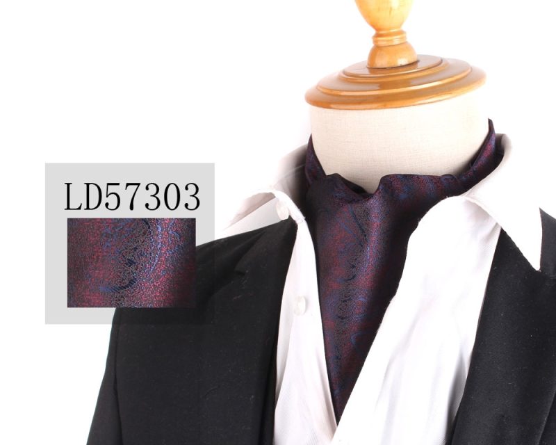 Jacquard Floral Paisley Cashew Tie Wedding Formal Cravat Ascot Scrunch Self British Gentleman Polyester Neck Tie For Men Luxury - Image 10