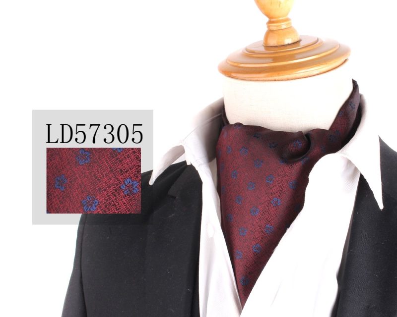 Jacquard Floral Paisley Cashew Tie Wedding Formal Cravat Ascot Scrunch Self British Gentleman Polyester Neck Tie For Men Luxury - Image 12