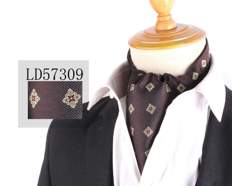Jacquard Floral Paisley Cashew Tie Wedding Formal Cravat Ascot Scrunch Self British Gentleman Polyester Neck Tie For Men Luxury - Image 15