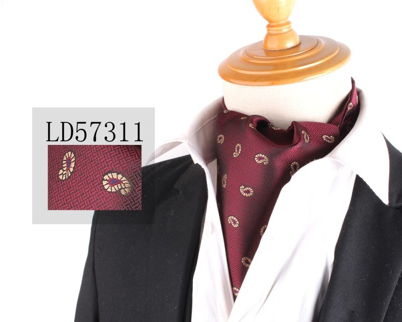 Jacquard Floral Paisley Cashew Tie Wedding Formal Cravat Ascot Scrunch Self British Gentleman Polyester Neck Tie For Men Luxury - Image 17