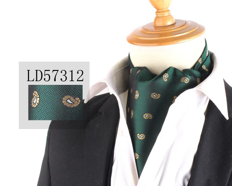 Jacquard Floral Paisley Cashew Tie Wedding Formal Cravat Ascot Scrunch Self British Gentleman Polyester Neck Tie For Men Luxury - Image 18