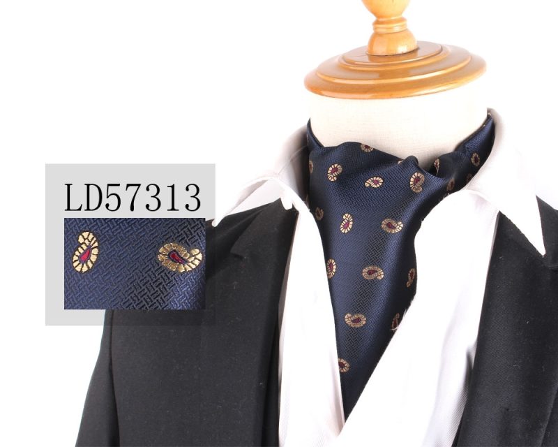 Jacquard Floral Paisley Cashew Tie Wedding Formal Cravat Ascot Scrunch Self British Gentleman Polyester Neck Tie For Men Luxury - Image 19