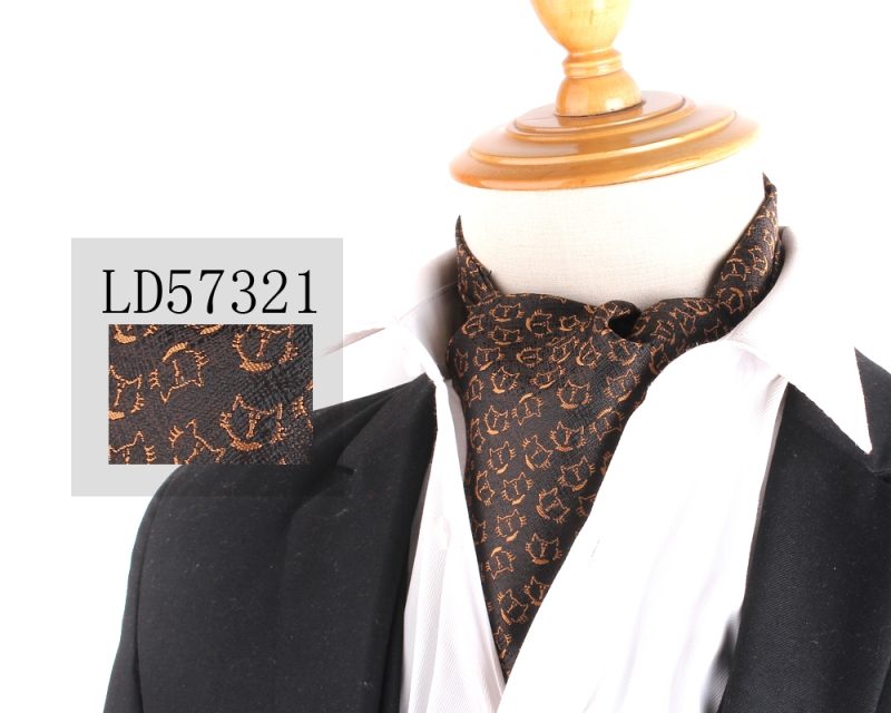 Jacquard Floral Paisley Cashew Tie Wedding Formal Cravat Ascot Scrunch Self British Gentleman Polyester Neck Tie For Men Luxury - Image 27
