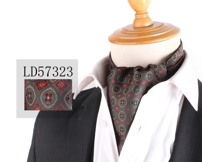 Jacquard Floral Paisley Cashew Tie Wedding Formal Cravat Ascot Scrunch Self British Gentleman Polyester Neck Tie For Men Luxury - Image 29