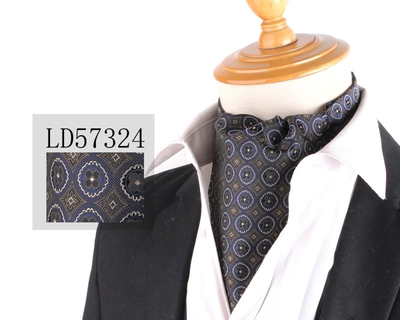 Jacquard Floral Paisley Cashew Tie Wedding Formal Cravat Ascot Scrunch Self British Gentleman Polyester Neck Tie For Men Luxury - Image 30