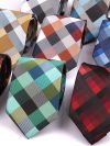 New Jacquard Woven Neck Tie For Men Classic Check Ties Fashion Polyester Mens Necktie For Wedding Business Suit Plaid Tie