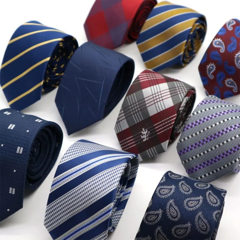 New Slim Narrow Skinny 6CM Mens Necktie Neck Ties For Man Plaids Polka Dot Striped Jacquard Cravat Business Party Corbatas - Image 2