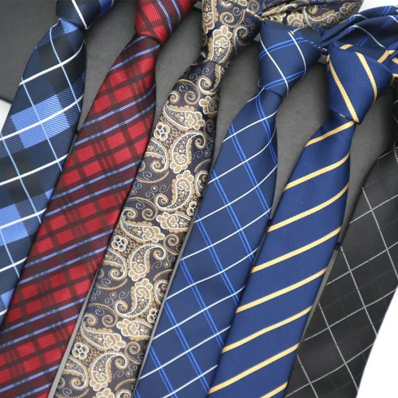 New Slim Narrow Skinny 6CM Mens Necktie Neck Ties For Man Plaids Polka Dot Striped Jacquard Cravat Business Party Corbatas - Image 3