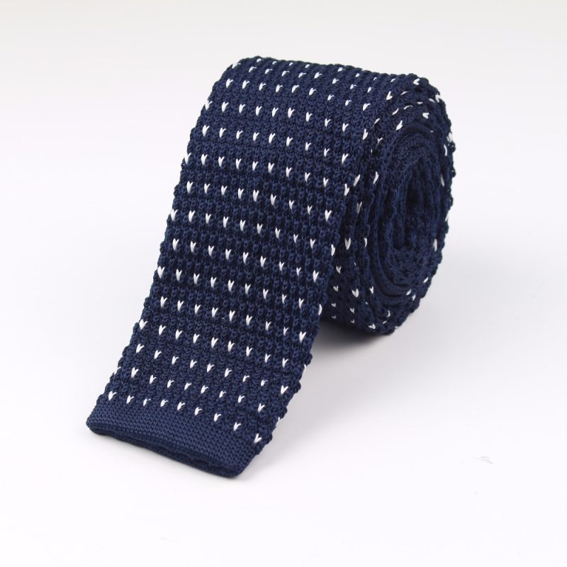 Men's Knitted Knit Leisure Striped Tie Fashion Skinny Narrow Slim Neck Ties For Men Skinny Woven Designer Cravat - Image 2