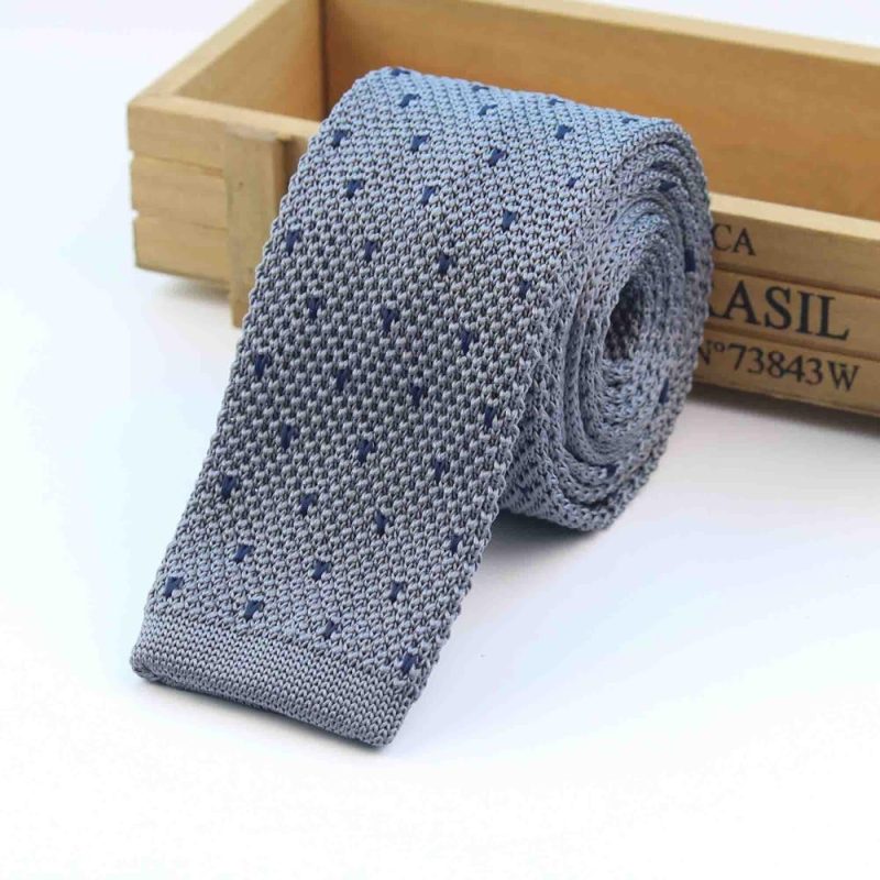 Men's Knitted Knit Leisure Striped Tie Fashion Skinny Narrow Slim Neck Ties For Men Skinny Woven Designer Cravat - Image 10