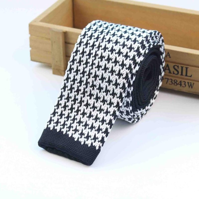 Men's Knitted Knit Leisure Striped Tie Fashion Skinny Narrow Slim Neck Ties For Men Skinny Woven Designer Cravat - Image 11