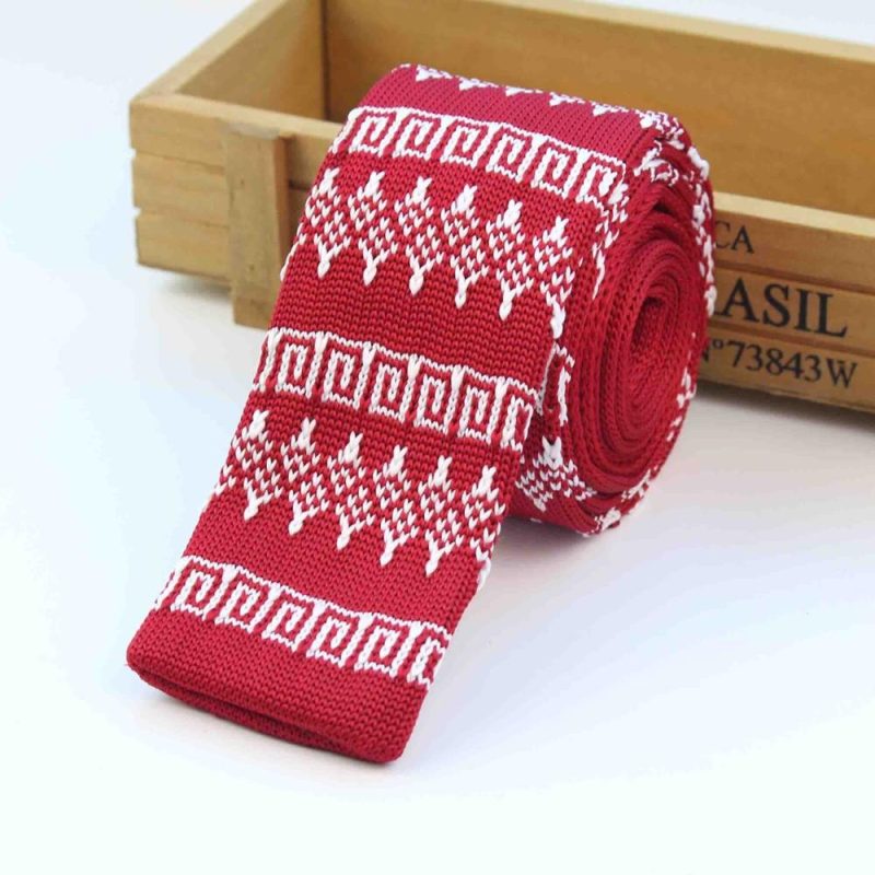 Men's Knitted Knit Leisure Striped Tie Fashion Skinny Narrow Slim Neck Ties For Men Skinny Woven Designer Cravat - Image 16