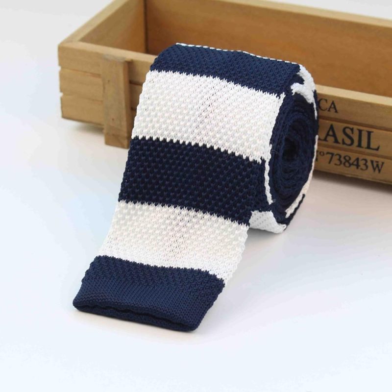 Men's Knitted Knit Leisure Striped Tie Fashion Skinny Narrow Slim Neck Ties For Men Skinny Woven Designer Cravat - Image 17