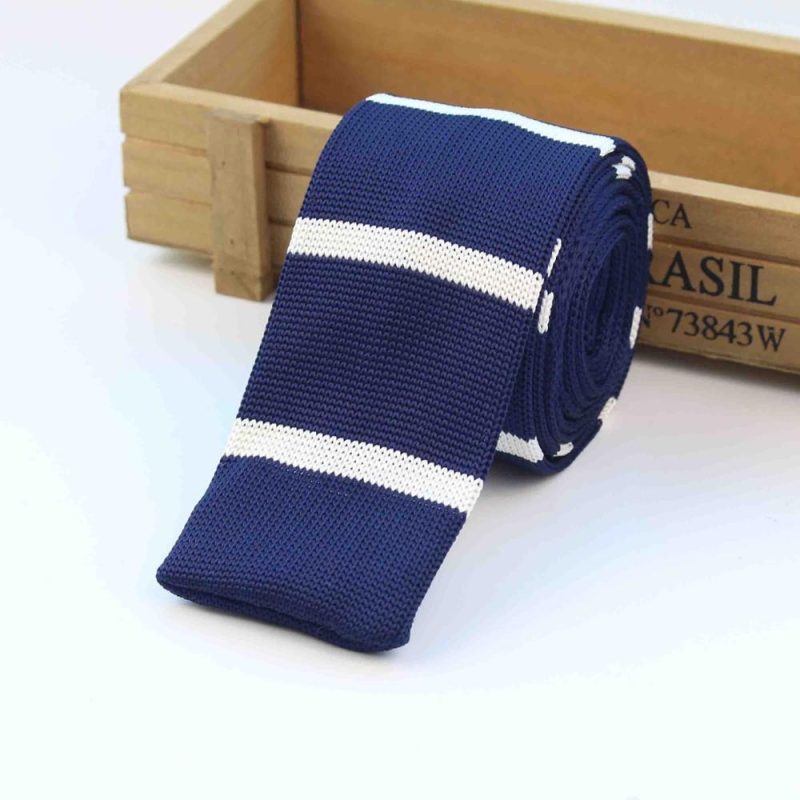 Men's Knitted Knit Leisure Striped Tie Fashion Skinny Narrow Slim Neck Ties For Men Skinny Woven Designer Cravat - Image 19