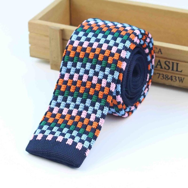 Men's Knitted Knit Leisure Striped Tie Fashion Skinny Narrow Slim Neck Ties For Men Skinny Woven Designer Cravat - Image 21