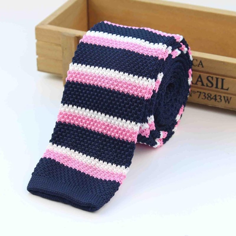 Men's Knitted Knit Leisure Striped Tie Fashion Skinny Narrow Slim Neck Ties For Men Skinny Woven Designer Cravat - Image 22