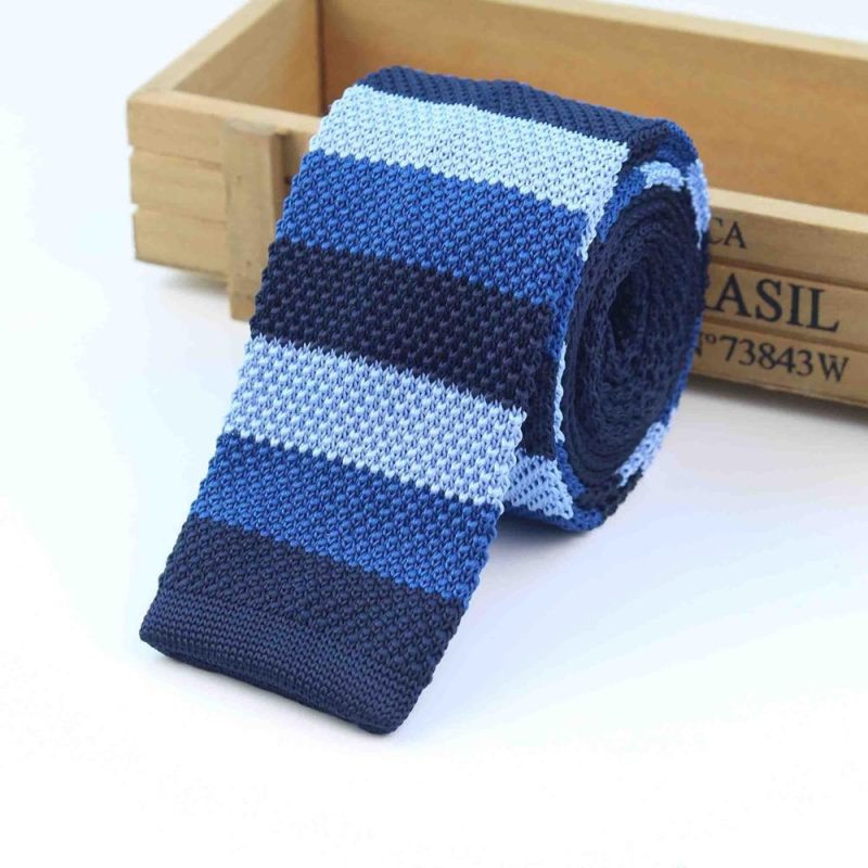 Men's Knitted Knit Leisure Striped Tie Fashion Skinny Narrow Slim Neck Ties For Men Skinny Woven Designer Cravat - Image 23