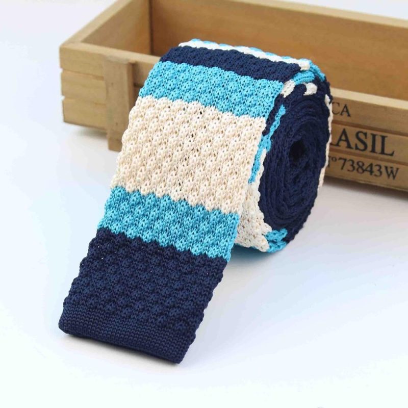 Men's Knitted Knit Leisure Striped Tie Fashion Skinny Narrow Slim Neck Ties For Men Skinny Woven Designer Cravat - Image 25