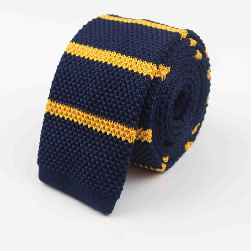 Men's Knitted Knit Leisure Striped Tie Fashion Skinny Narrow Slim Neck Ties For Men Skinny Woven Designer Cravat - Image 28