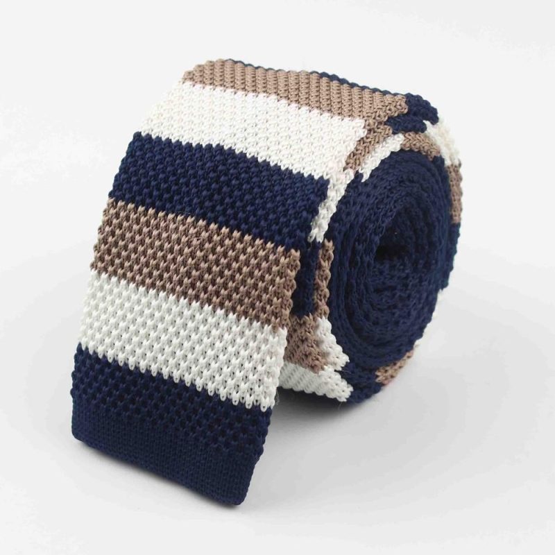 Men's Knitted Knit Leisure Striped Tie Fashion Skinny Narrow Slim Neck Ties For Men Skinny Woven Designer Cravat - Image 29