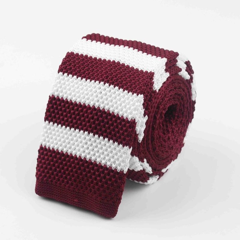 Men's Knitted Knit Leisure Striped Tie Fashion Skinny Narrow Slim Neck Ties For Men Skinny Woven Designer Cravat - Image 30