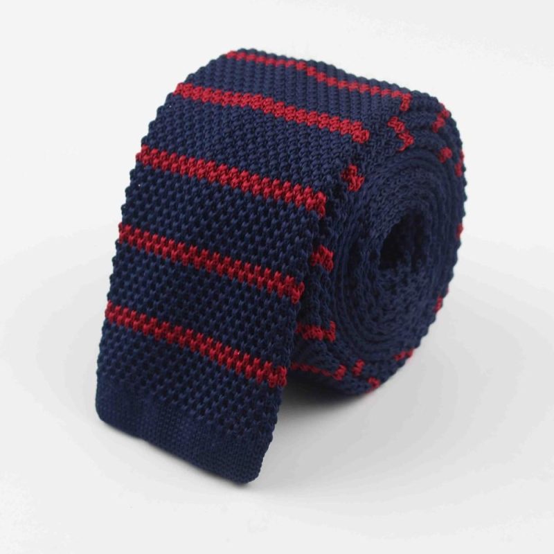 Men's Knitted Knit Leisure Striped Tie Fashion Skinny Narrow Slim Neck Ties For Men Skinny Woven Designer Cravat - Image 36