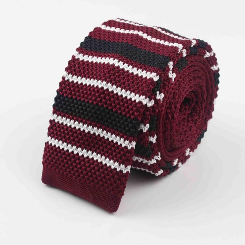 Men's Knitted Knit Leisure Striped Tie Fashion Skinny Narrow Slim Neck Ties For Men Skinny Woven Designer Cravat - Image 39