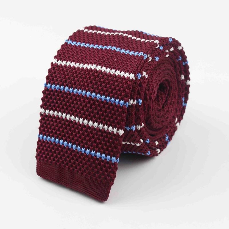 Men's Knitted Knit Leisure Striped Tie Fashion Skinny Narrow Slim Neck Ties For Men Skinny Woven Designer Cravat - Image 40