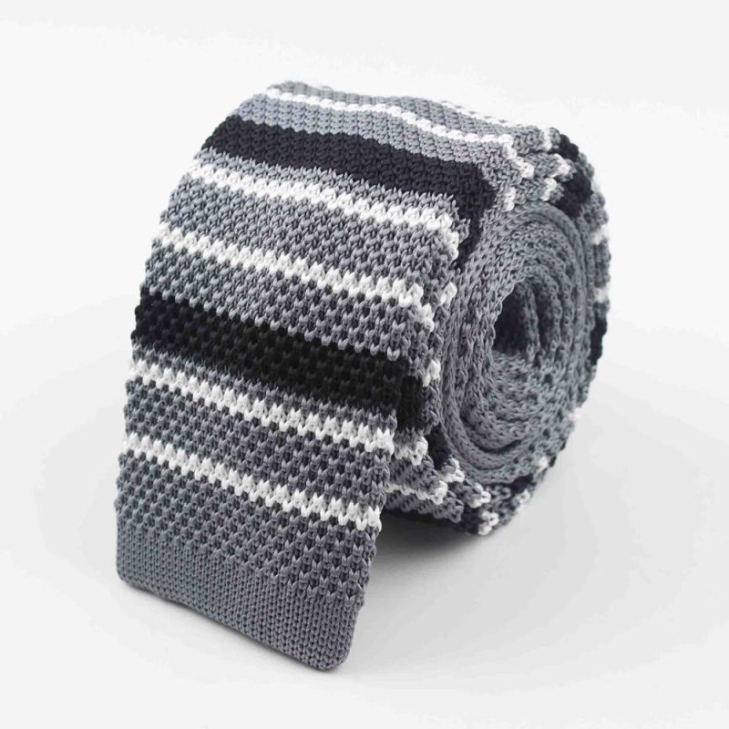 Men's Knitted Knit Leisure Striped Tie Fashion Skinny Narrow Slim Neck Ties For Men Skinny Woven Designer Cravat - Image 41