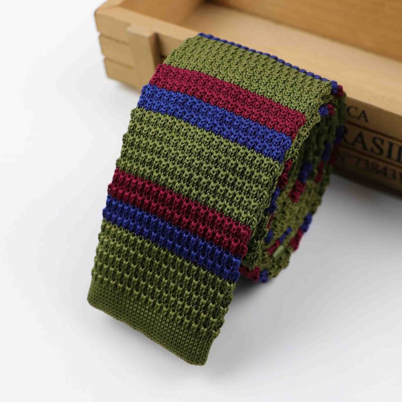 Men's Knitted Knit Leisure Striped Tie Fashion Skinny Narrow Slim Neck Ties For Men Skinny Woven Designer Cravat - Image 43
