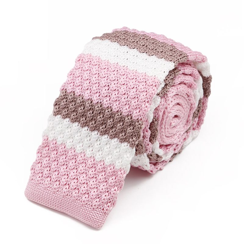 Men's Knitted Knit Leisure Striped Tie Fashion Skinny Narrow Slim Neck Ties For Men Skinny Woven Designer Cravat - Image 44