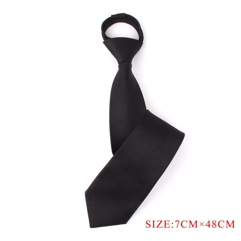 New Classic Black Ties for Men Silk Mens Neckties for Wedding Party Business Adult Neck Tie 3 Sizes Casual Solid Tie - Image 7