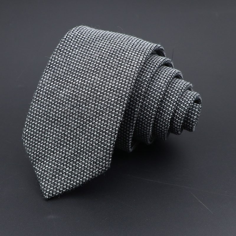 Original High Quality Solid Cotton Handmade Wool Ties Men Necktie Striped Narrow Collar Slim Cashmere Casual Tie Accessories - Image 3