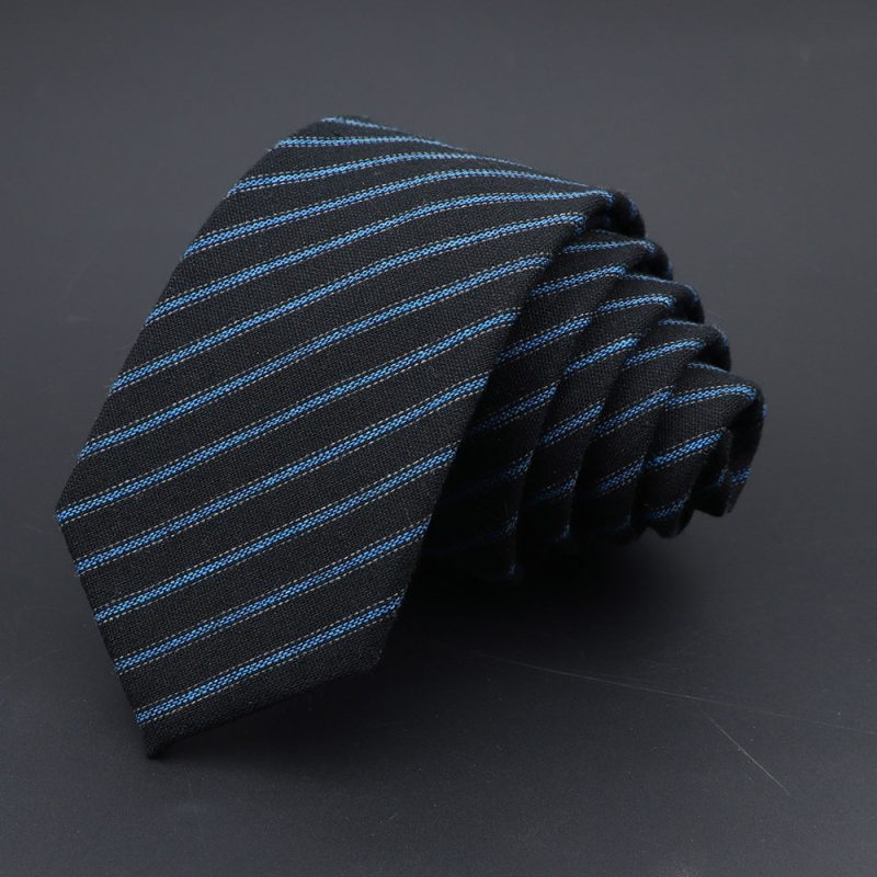 Original High Quality Solid Cotton Handmade Wool Ties Men Necktie Striped Narrow Collar Slim Cashmere Casual Tie Accessories - Image 9