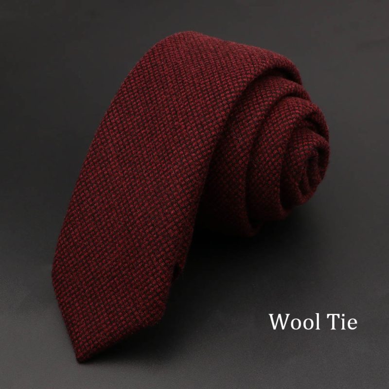 Original High Quality Solid Cotton Handmade Wool Ties Men Necktie Striped Narrow Collar Slim Cashmere Casual Tie Accessories - Image 21