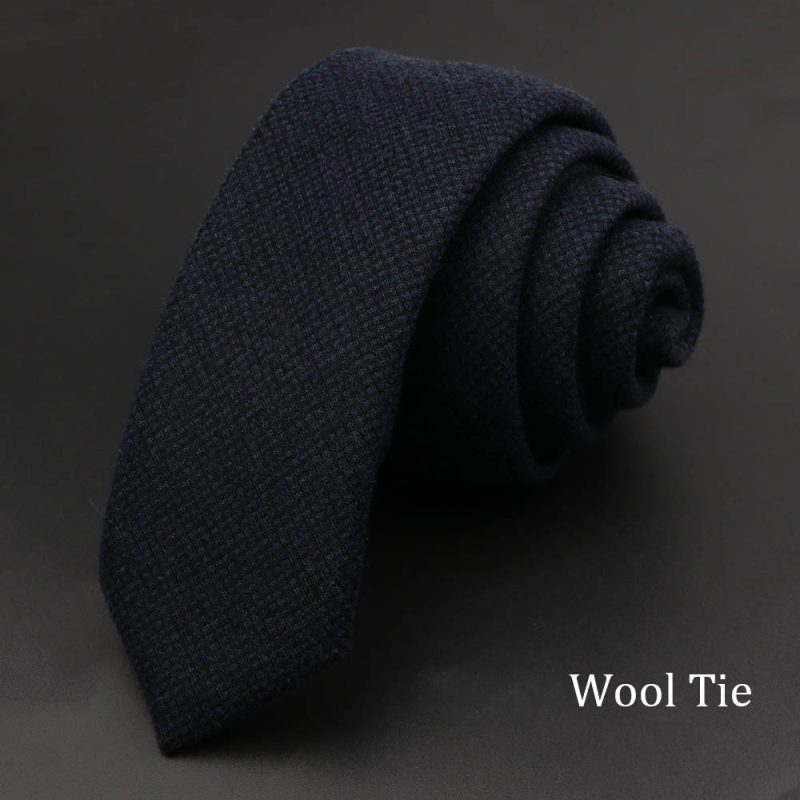 Original High Quality Solid Cotton Handmade Wool Ties Men Necktie Striped Narrow Collar Slim Cashmere Casual Tie Accessories - Image 22