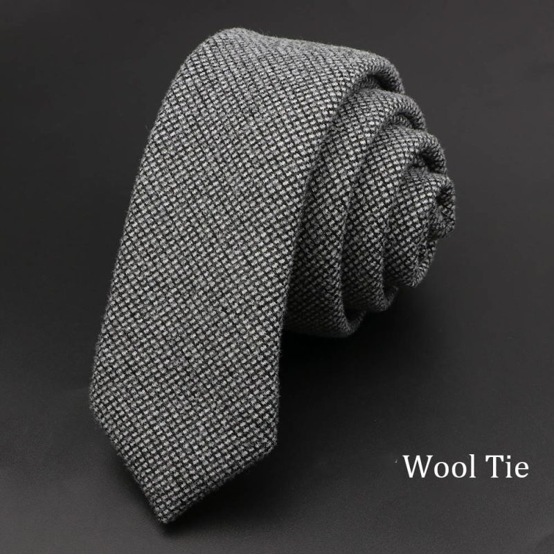 Original High Quality Solid Cotton Handmade Wool Ties Men Necktie Striped Narrow Collar Slim Cashmere Casual Tie Accessories - Image 26