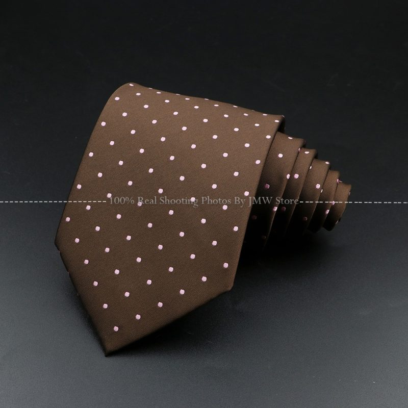 New Design Wedding Men Tie Brown Solid Striped Paisley Flower Neckties Men Business Dropshipping Groom Collar Accessories Gift - Image 6