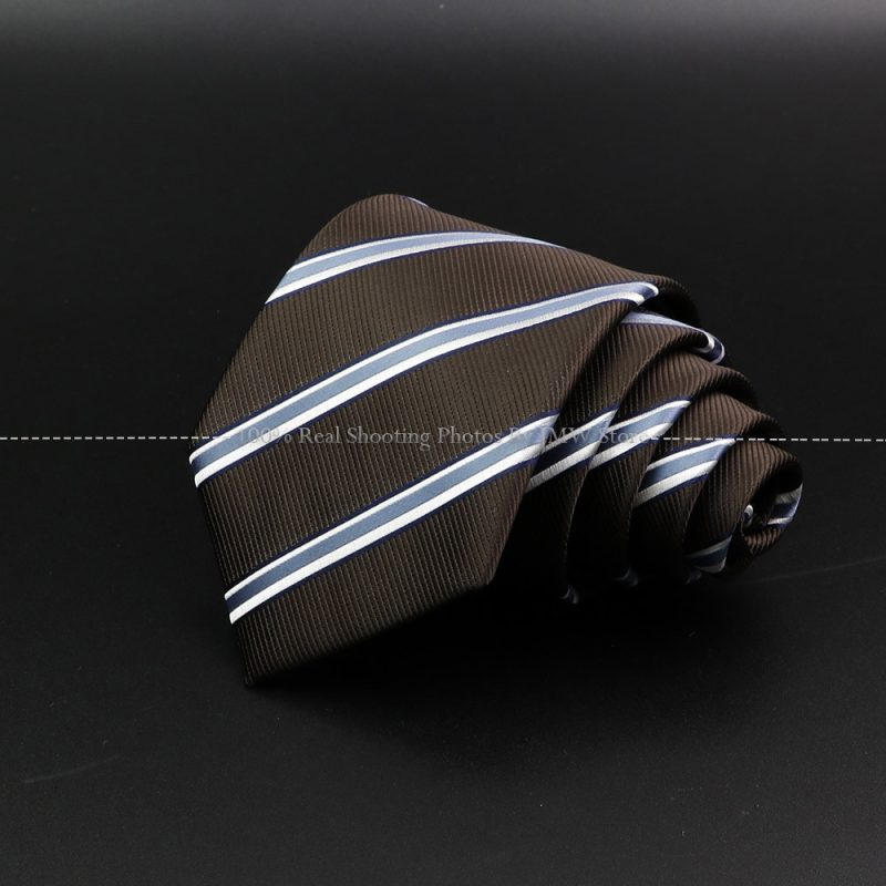 New Design Wedding Men Tie Brown Solid Striped Paisley Flower Neckties Men Business Dropshipping Groom Collar Accessories Gift - Image 9