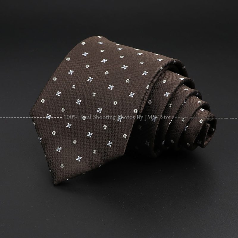 New Design Wedding Men Tie Brown Solid Striped Paisley Flower Neckties Men Business Dropshipping Groom Collar Accessories Gift - Image 10