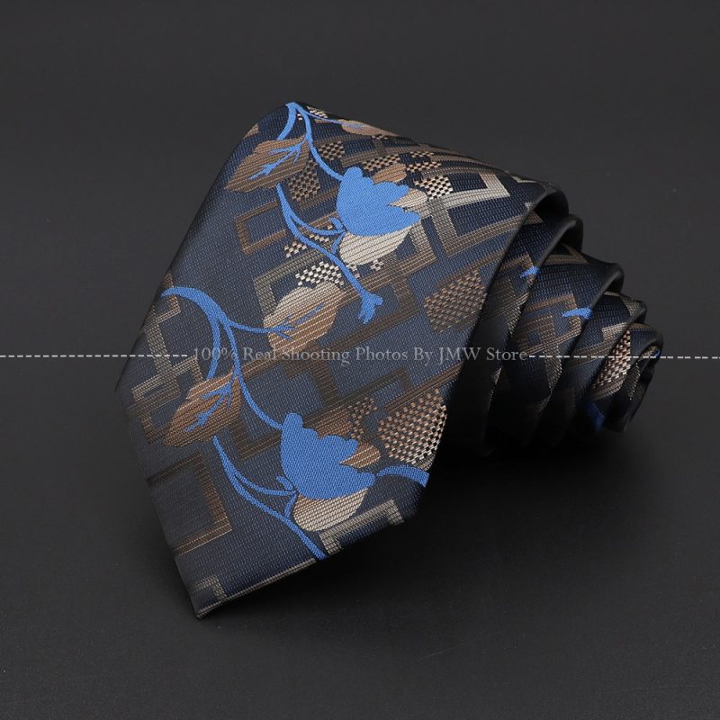 New Design Wedding Men Tie Brown Solid Striped Paisley Flower Neckties Men Business Dropshipping Groom Collar Accessories Gift - Image 11